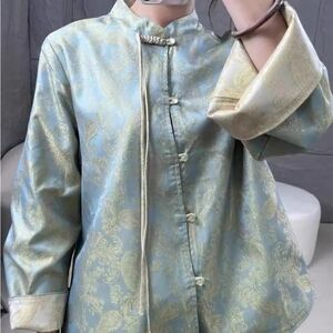 Tang Women's Chinese Style Jacket Multicolor Reversible 100% Silk Size XL